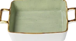 Auflaufform Romo | 25 x 19 x 4,5 cm | 900 ml | grün | mit Henkel