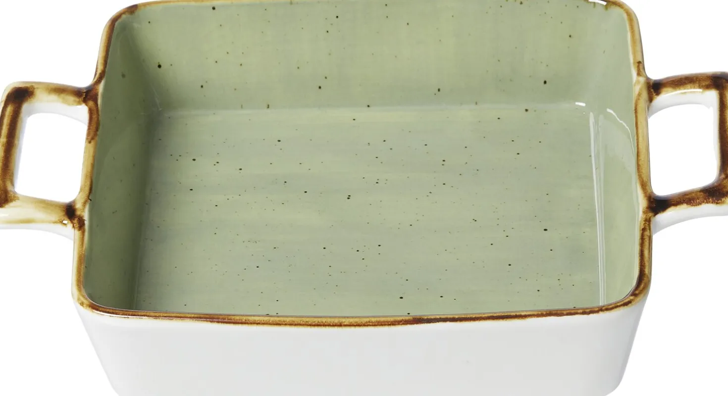 Auflaufform Romo | 25 x 19 x 4,5 cm | 900 ml | grün | mit Henkel