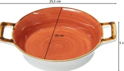 Auflaufform Romo | 25,5 x 20 x 5 cm | 800 ml | terra | mit Henkel