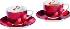 Cappuccino-Set Amore | 4-teilig | 220 ml | rot