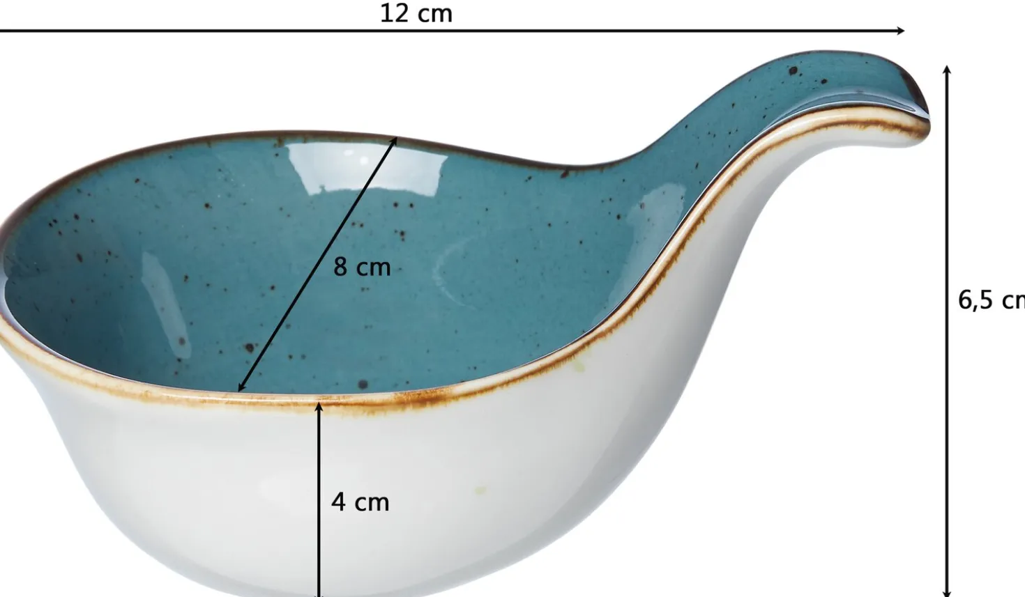 Dipschale Romo | 12 x 8 x 6,5 cm | petrol | mit Henkel
