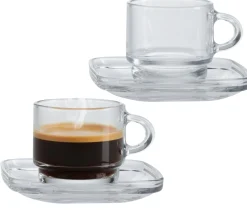Espresso-Set Americano | 4-teilig | 80 ml | stapelbar | hitzebeständiges Glas