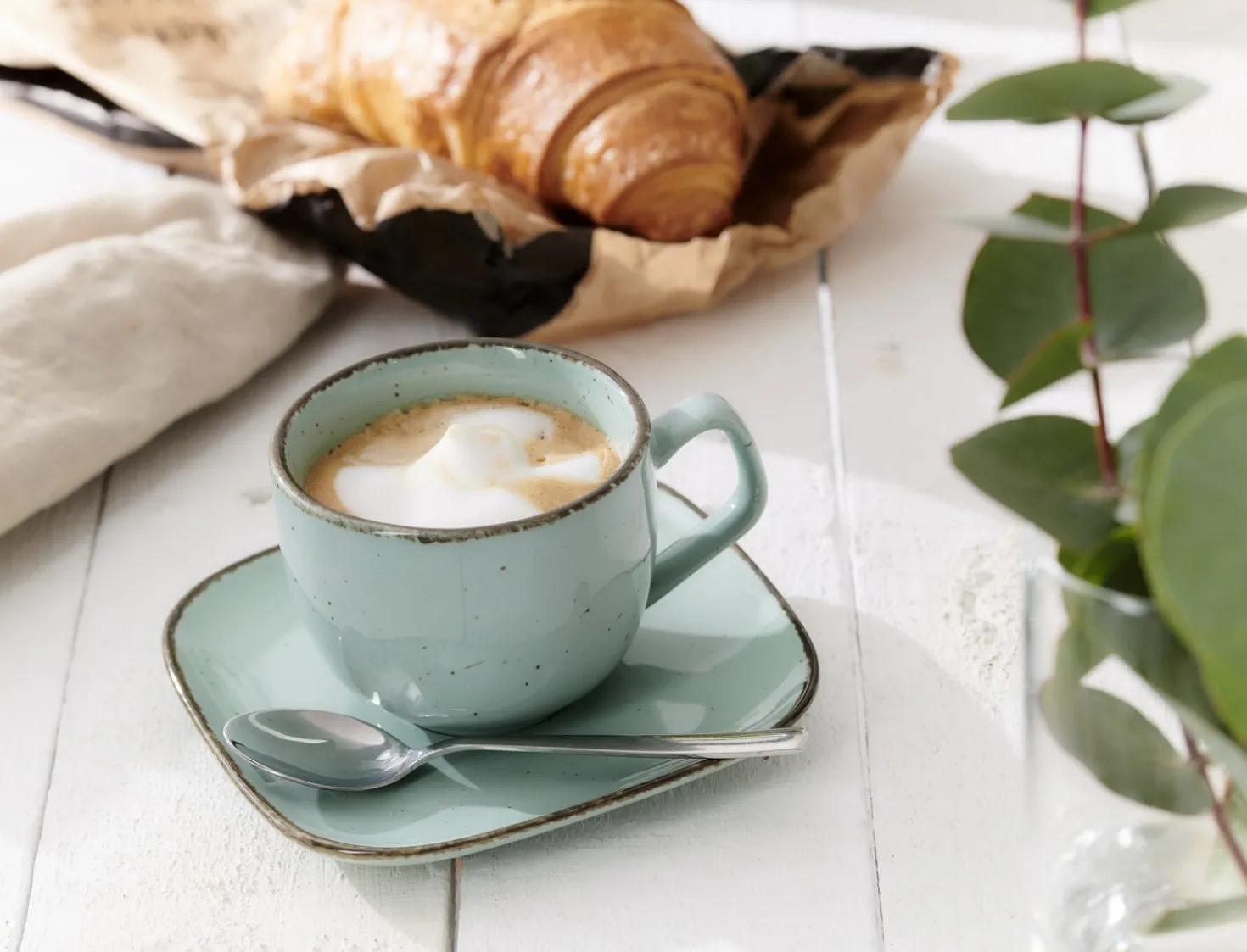 Espressountertasse Casa | 10 cm | blau | quadratisch