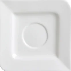 Espressountertasse Melodie | 11 cm | weiss | quadratisch