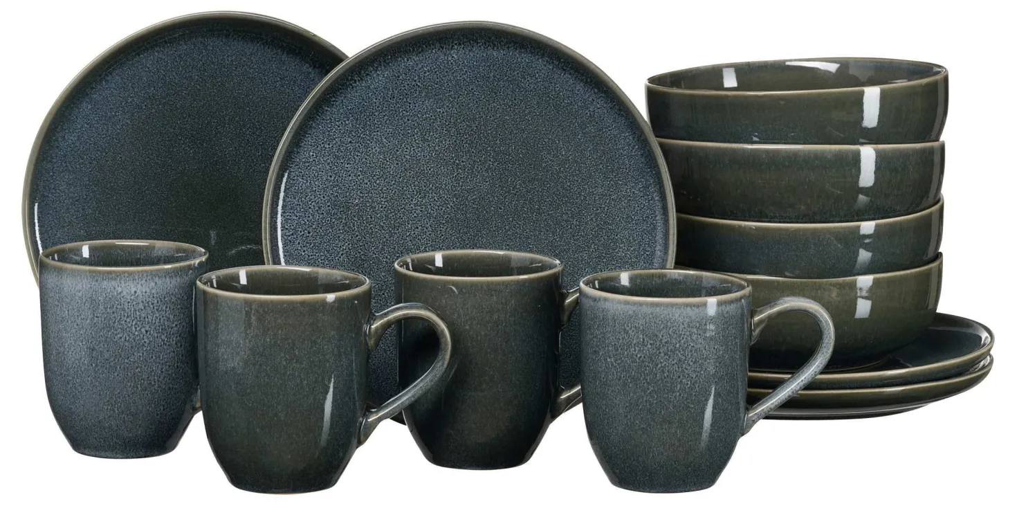 Frühstücksservice Eda | 12-teilig | schiefer