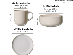 Frühstücksservice Laredo | 12-teilig | creme