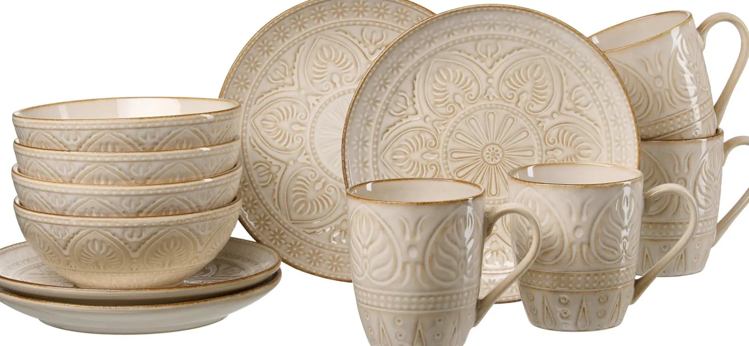 Frühstücksservice Omara | 12-teilig | beige