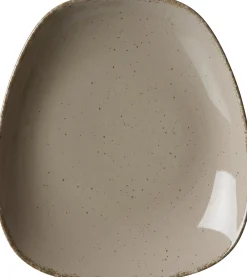 Frühstücksteller Casa | 22,5 x 20 cm | grau | oval
