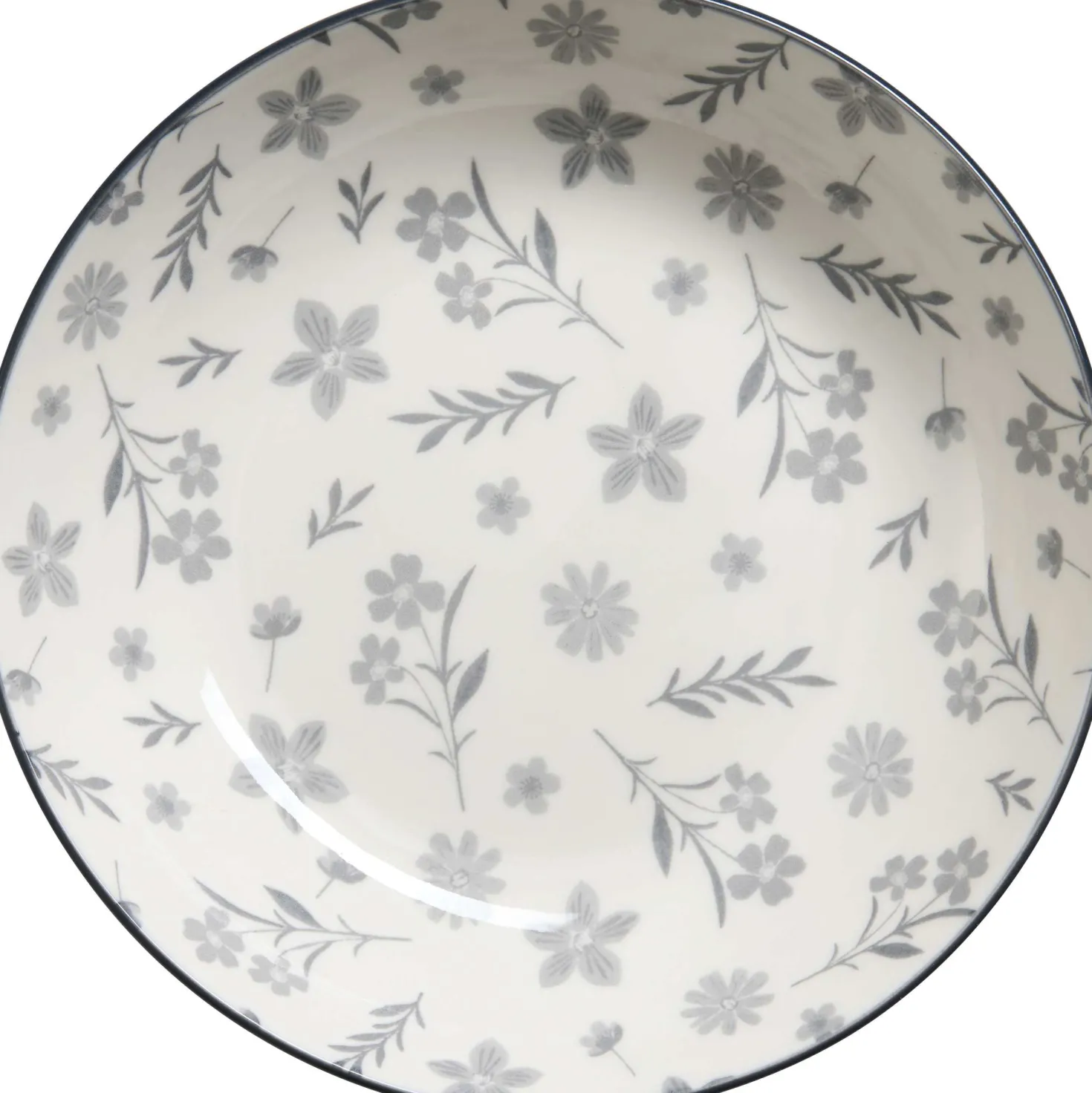 Frühstücksteller Sendai Blume | 21 cm | grau
