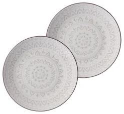 Frühstücksteller-Set Valencia Dekor | 2-teilig | weiss
