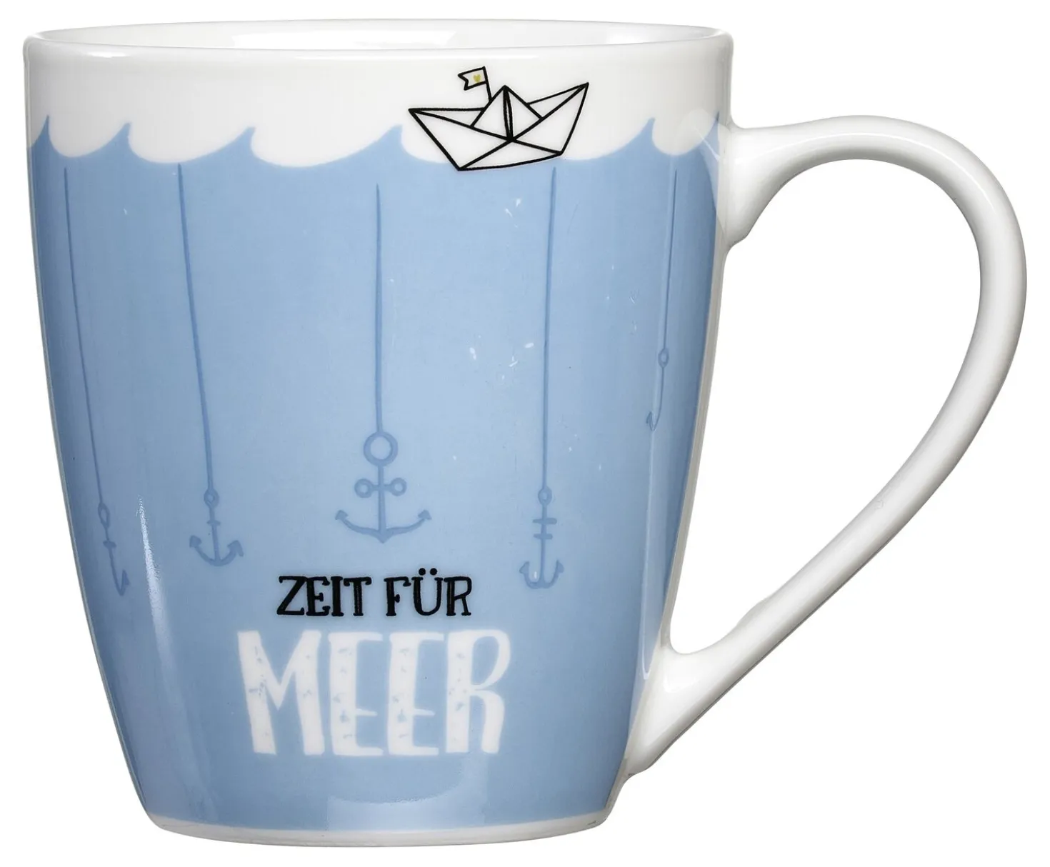 Kaffeebecher Ahoi Zeit für Meer | 360 ml | blau