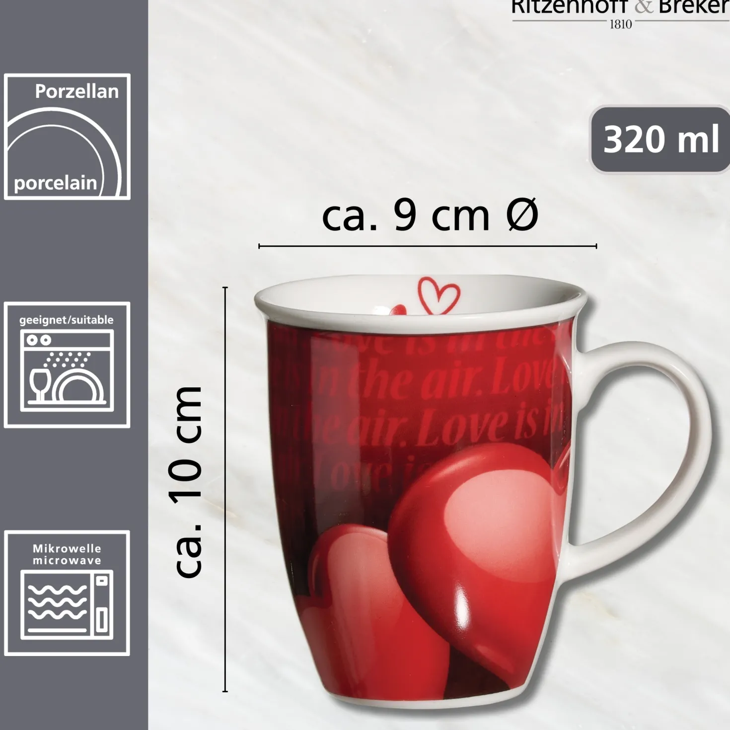 Kaffeebecher Amore | 320 ml | rot