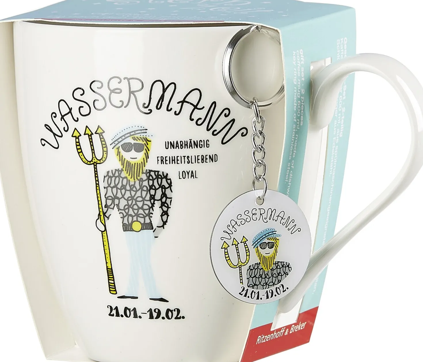 Kaffeebecher Astro Wassermann | 650 ml | mit Schlüsselanhänger