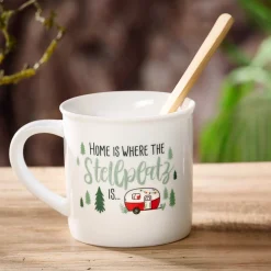 Kaffeebecher Camping Stellplatz | 360 ml | weiss