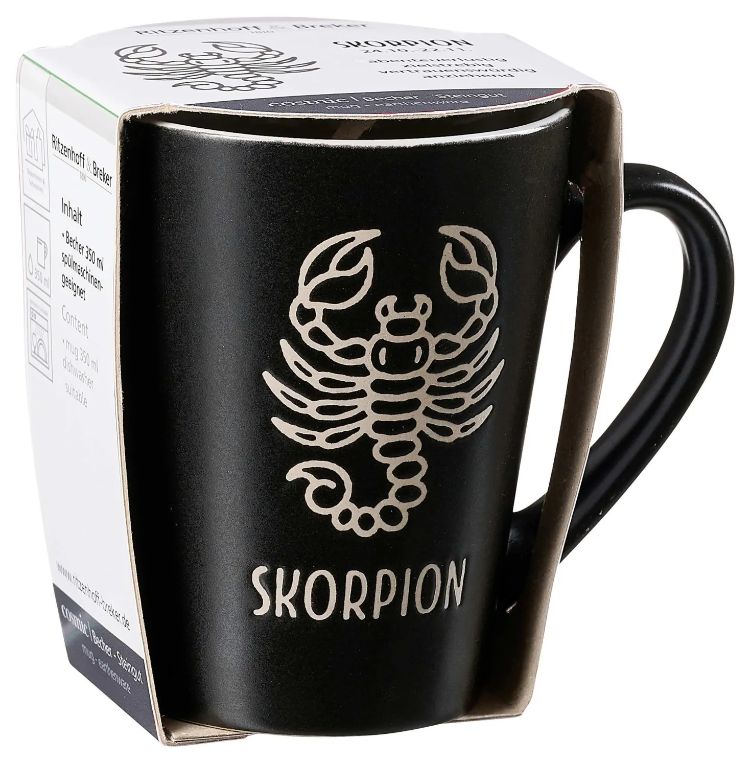 Kaffeebecher Cosmic Skorpion | 350 ml | schwarz