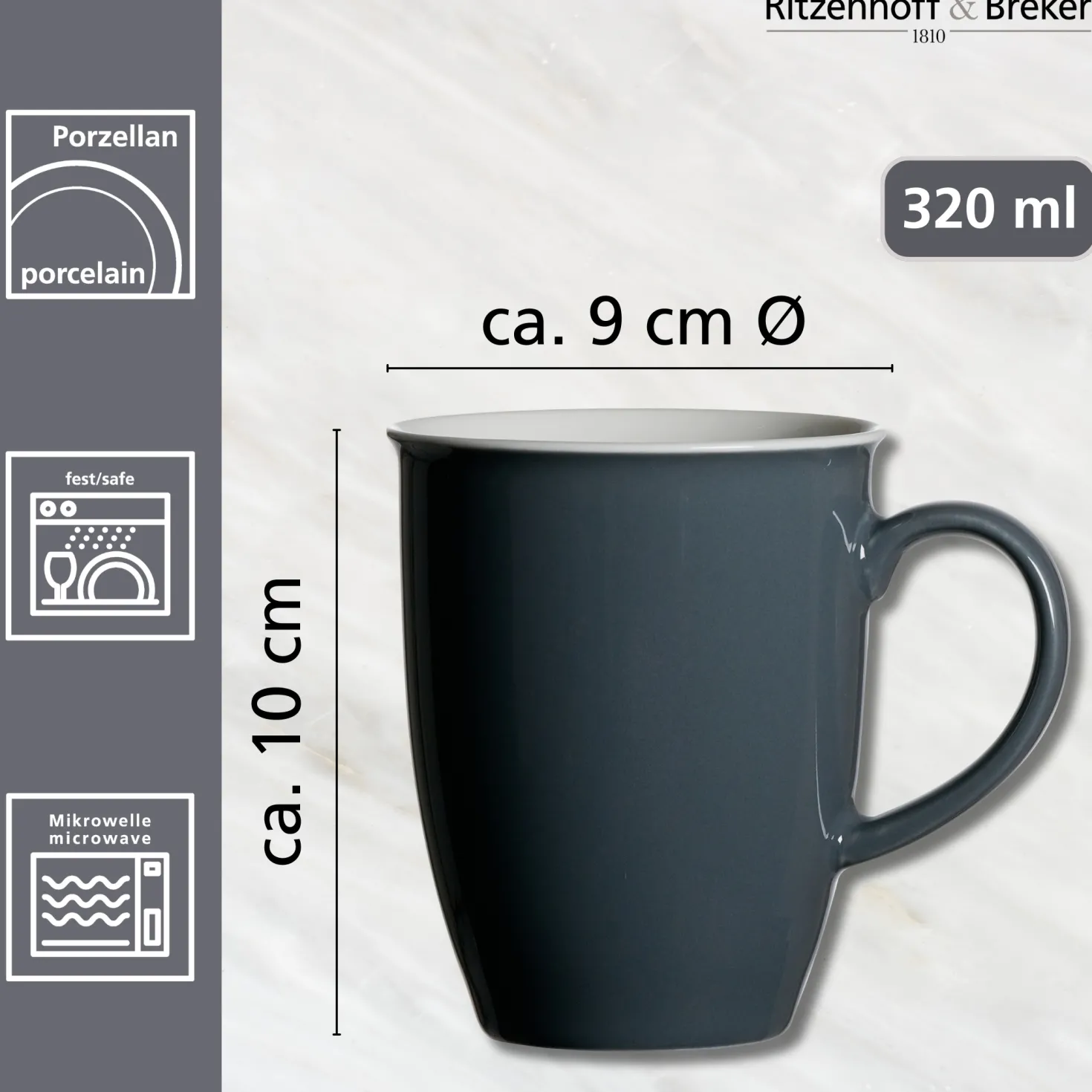 Kaffeebecher Doppio | 320 ml | anthrazit