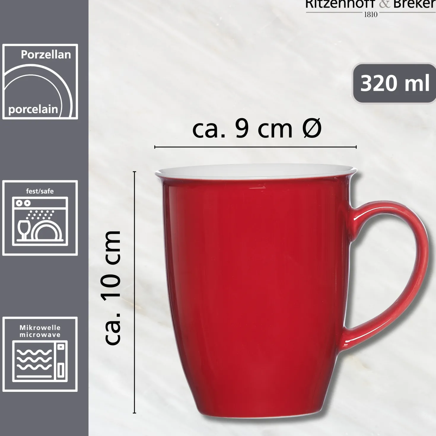 Kaffeebecher Doppio | 320 ml | rot