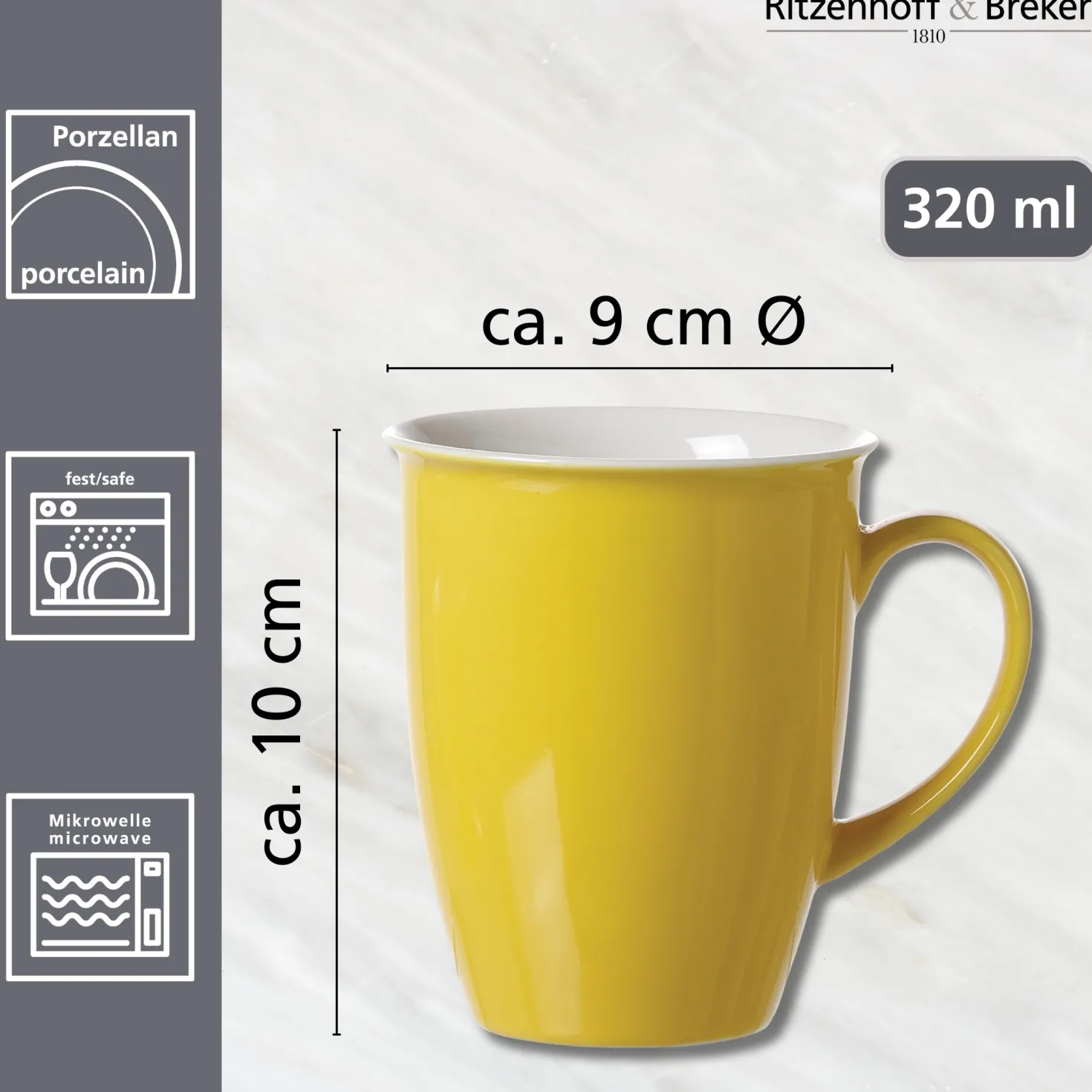 Kaffeebecher Doppio | 320 ml | gelb