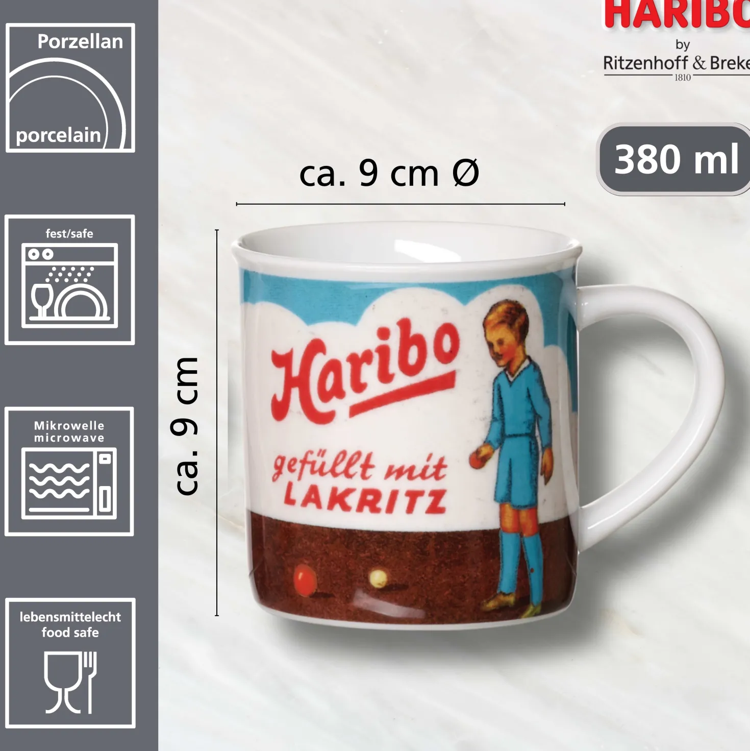 Kaffeebecher HARIBO Retro | Lakritz | 380 ml