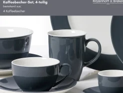 Kaffeebecher-Set Doppio | 4-teilig | 320 ml | anthrazit
