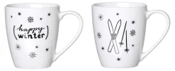 Kaffeebecher-Set Happy Winter | 2-teilig | 360 ml | schwarz