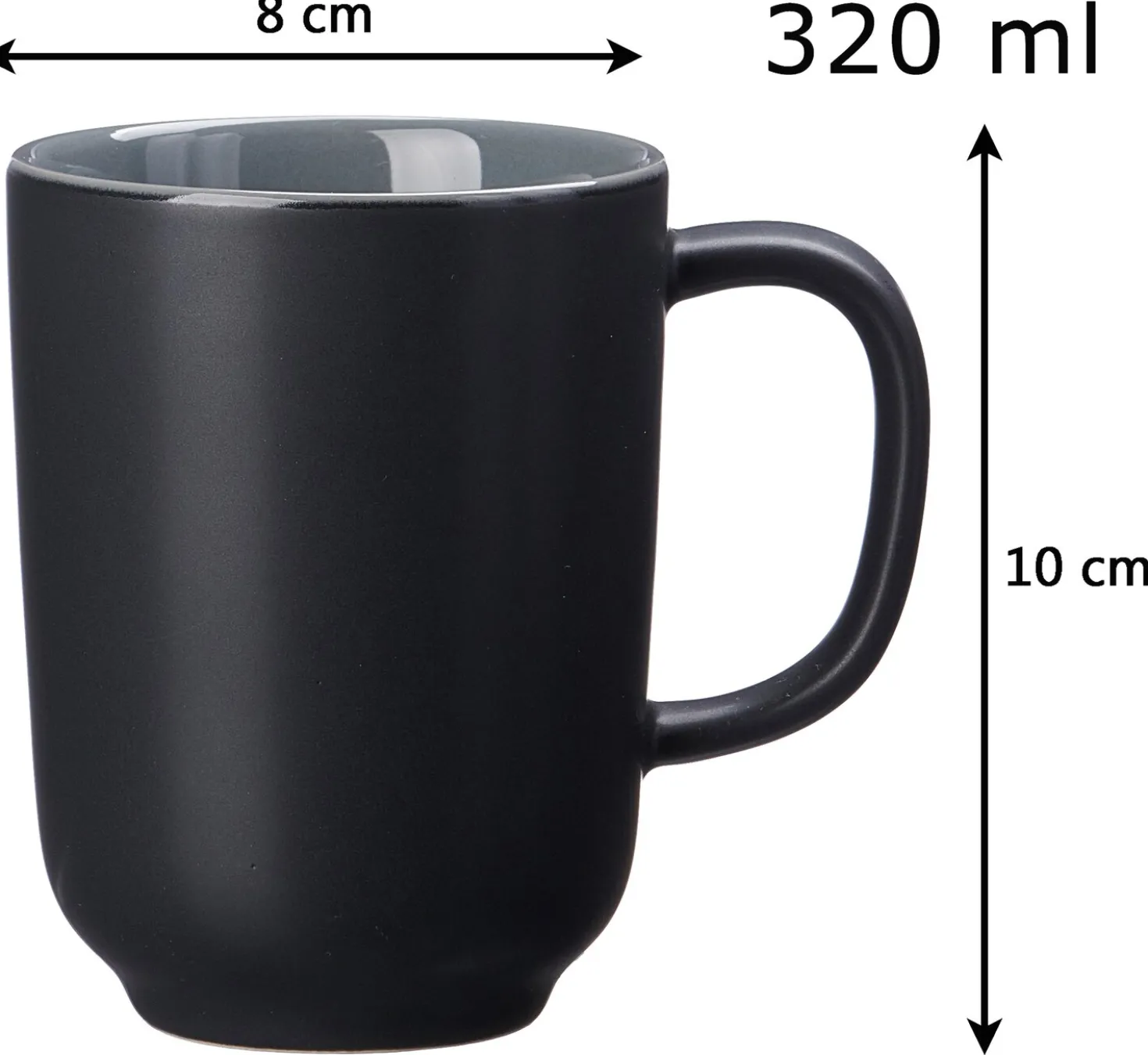 Kaffeebecher-Set Jasper | 4-teilig | 285 ml | schwarz