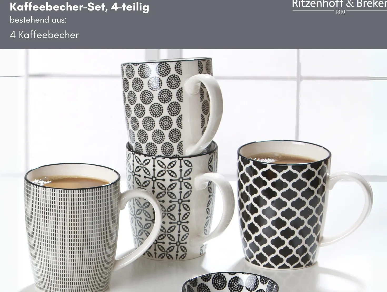 Kaffeebecher-Set Takeo | 4-teilig | 350 ml