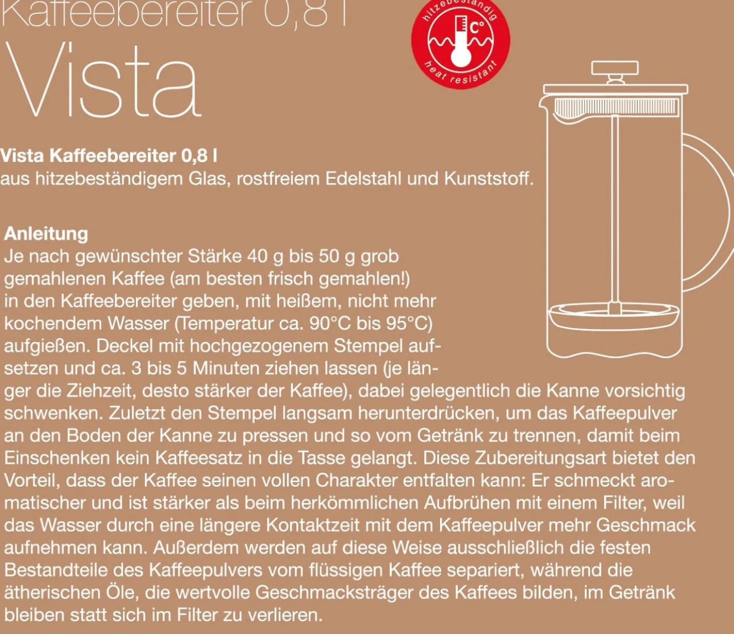Kaffeebereiter Vista | 800 ml