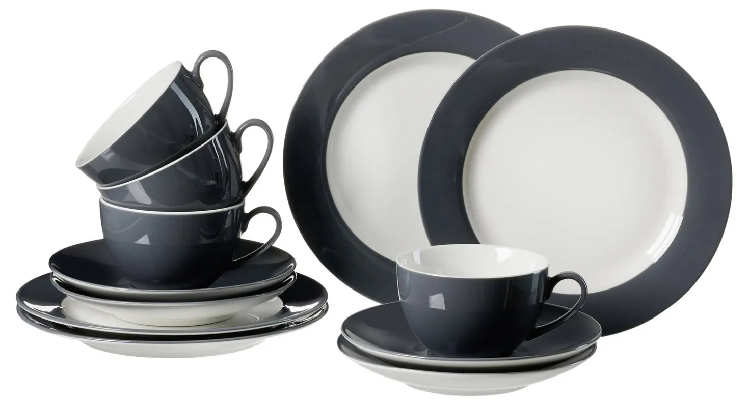 Kaffeeservice Doppio | 12-teilig | anthrazit
