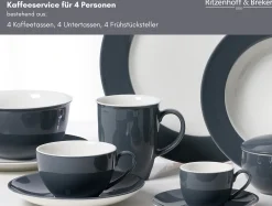 Kaffeeservice Doppio | 12-teilig | anthrazit