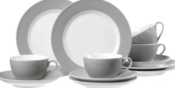 Kaffeeservice Doppio | 12-teilig | grau