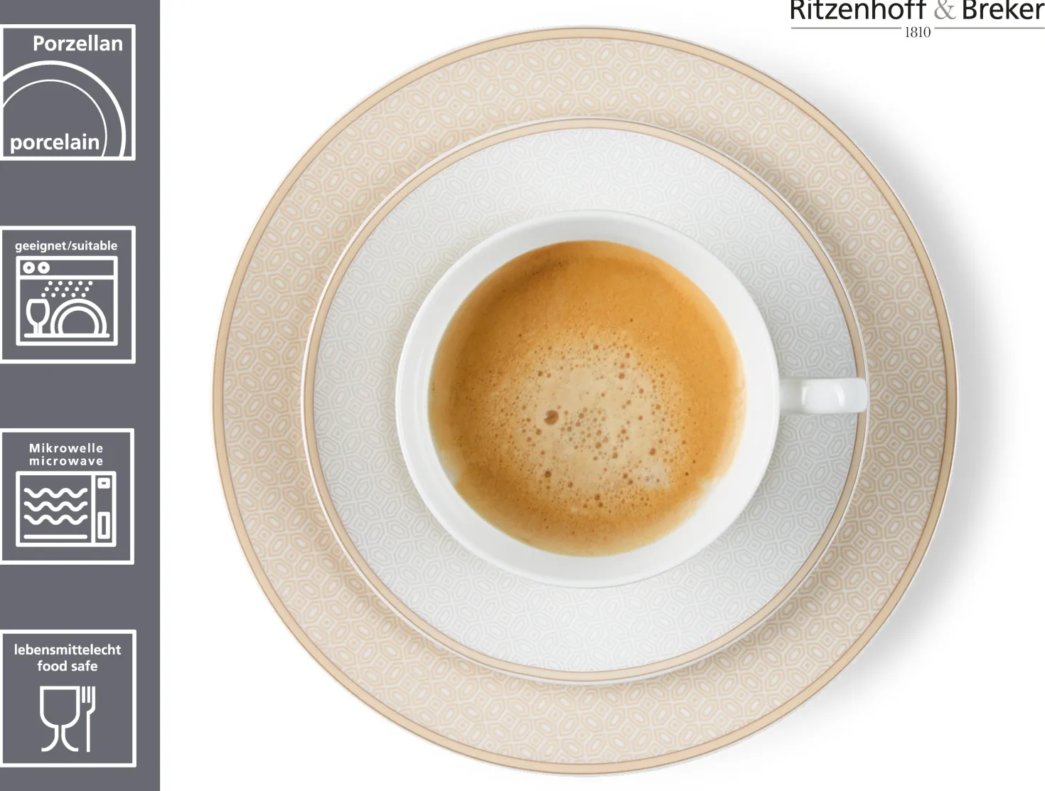Kaffeeservice Geo | 18-teilig | beige