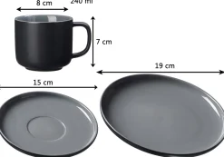 Kaffeeservice Jasper | 12-teilig | schwarz