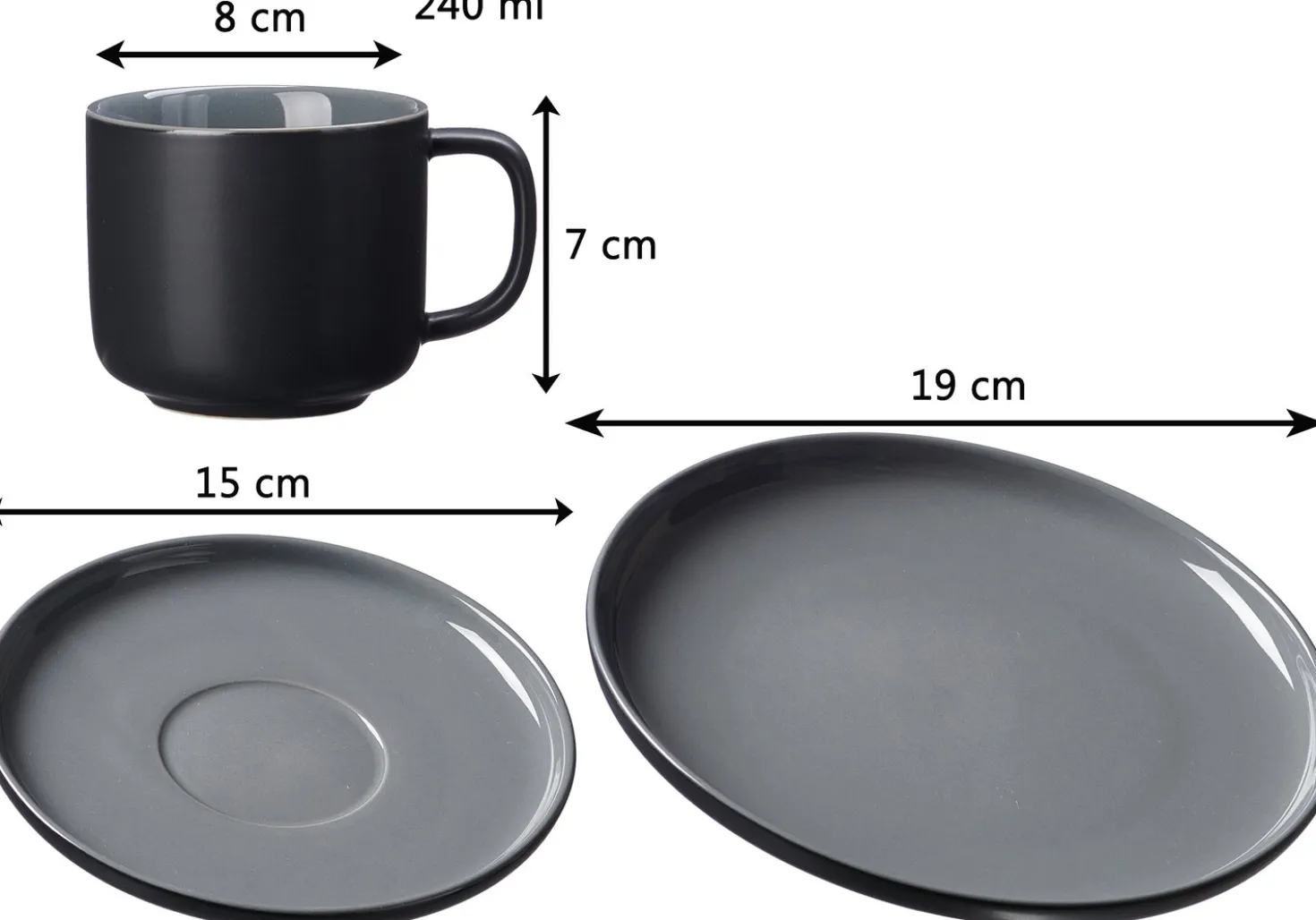 Kaffeeservice Jasper | 12-teilig | schwarz