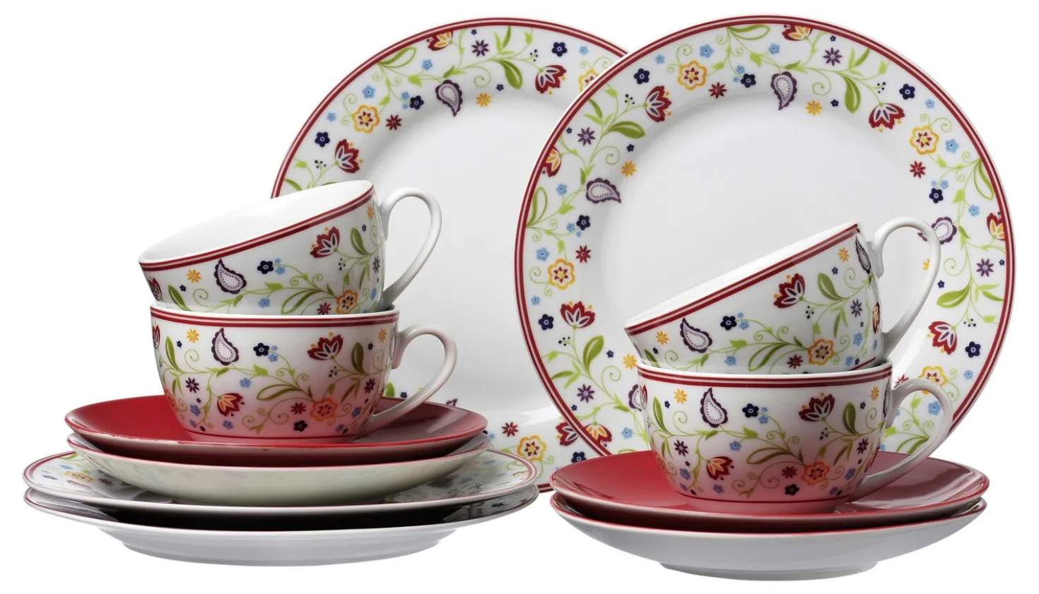 Kaffeeservice Shanti | 12-teilig | rot