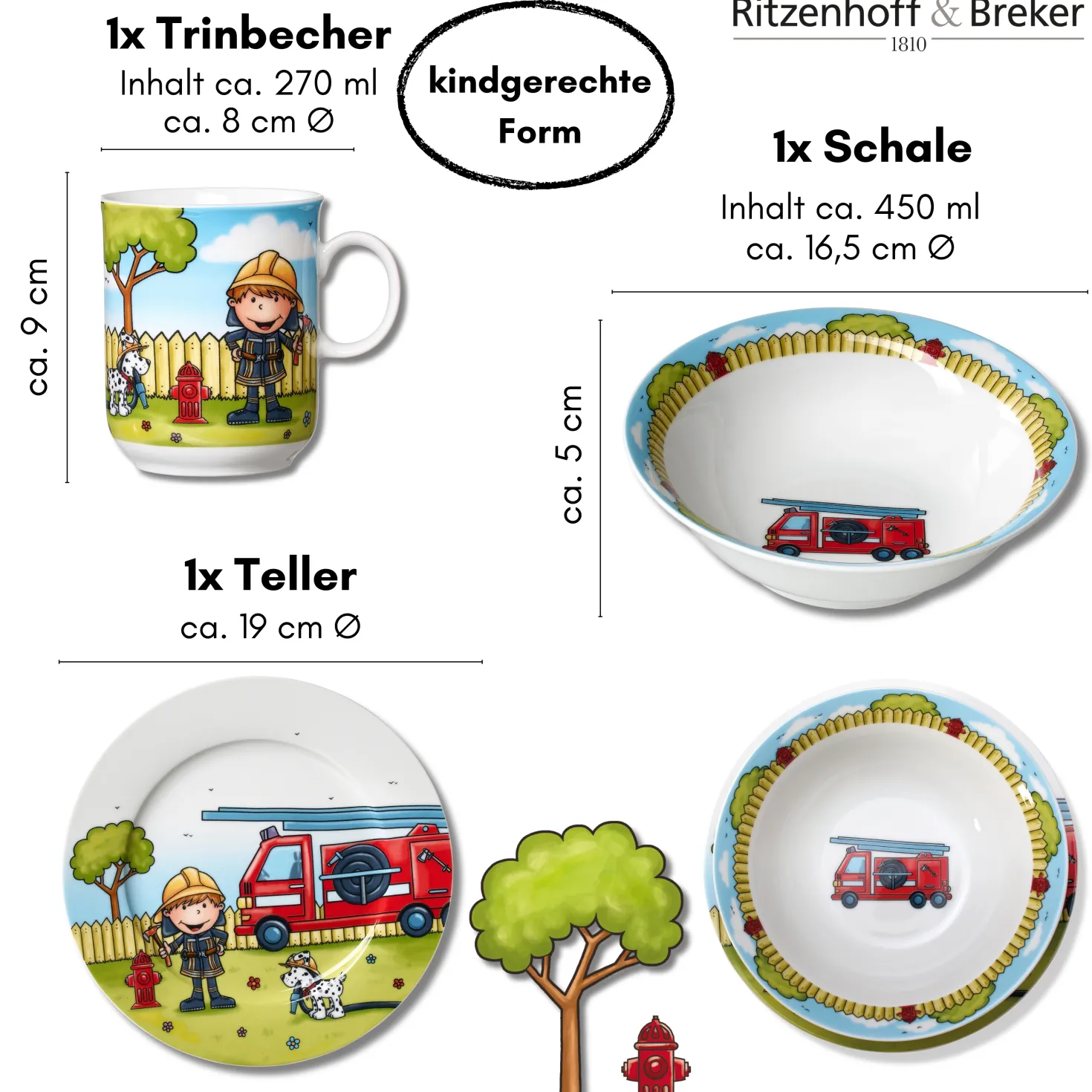 Kindergeschirr-Set Bernie | 3-teilig