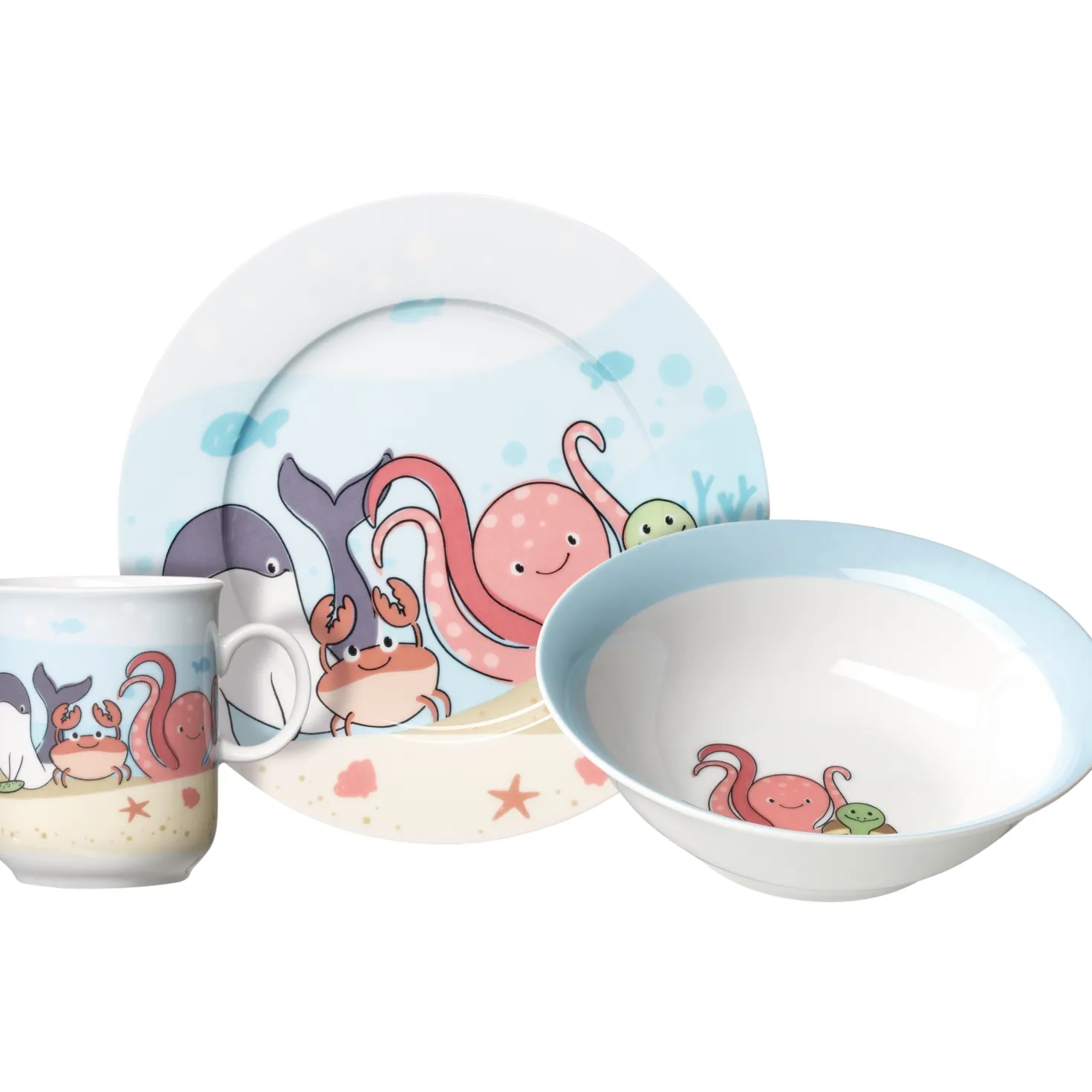 Kindergeschirr-Set Unterwasserwelt | 3-teilig