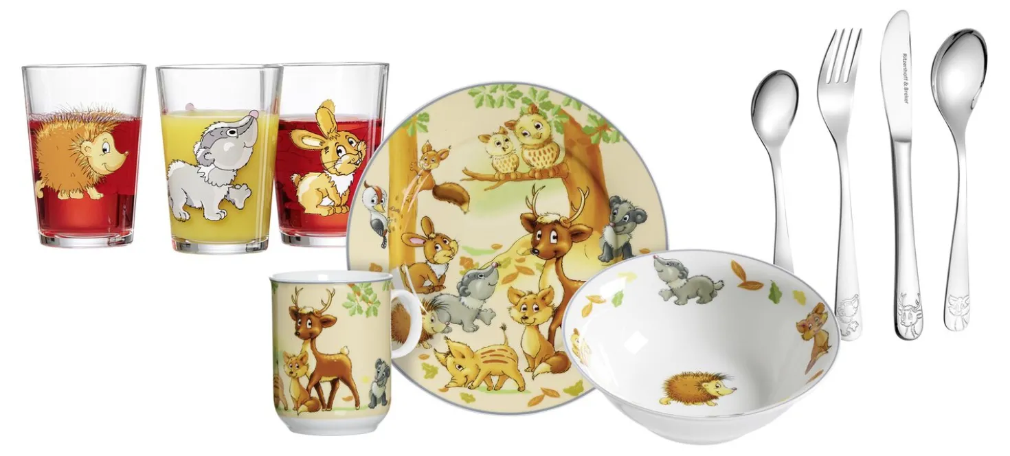 Kindergeschirr-Set Waldtiere | 10-teilig