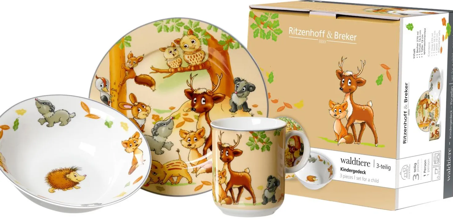 Kindergeschirr-Set Waldtiere | 3-teilig