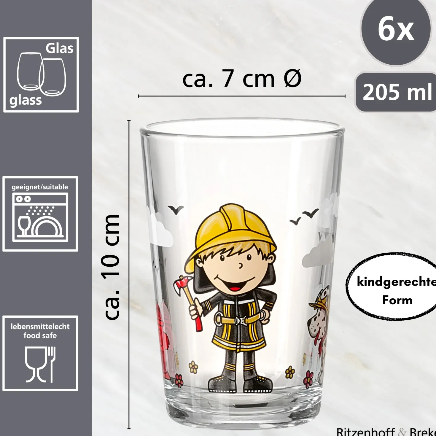 Kindergläser-Set Bernie | 6-teilig | 205 ml