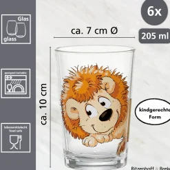 Kindergläser-Set Happy Zoo | 6-teilig | 205 ml