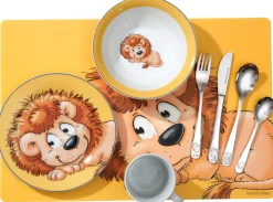 Kinderplatzmatte Happy Zoo Leo | 45 x 30 cm | orange