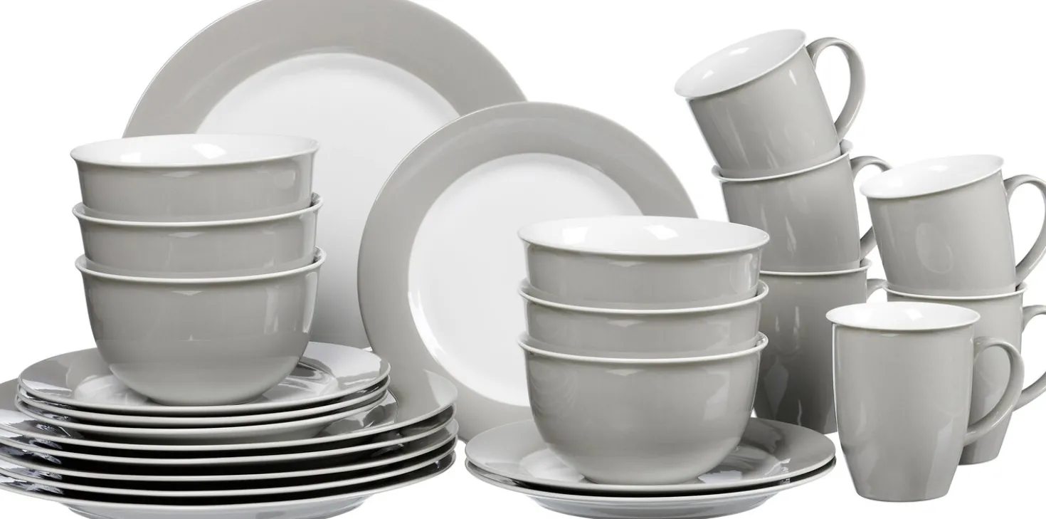 Kombiservice Doppio | 24-teilig | grau