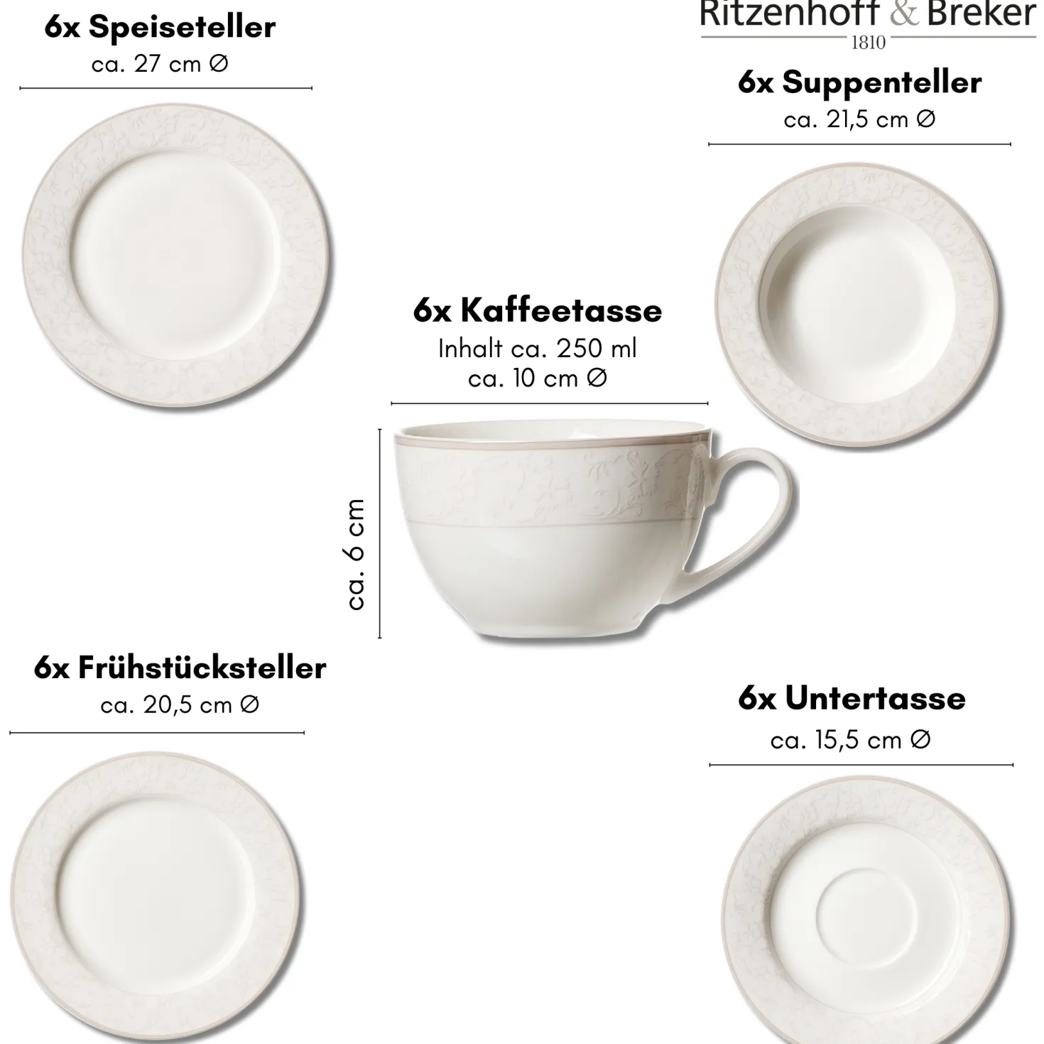 Kombiservice Isabella | 30-teilig | creme