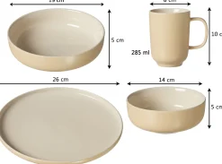 Kombiservice Jasper | 16-teilig | vanille