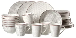 Kombiservice Siem | 30-teilig | weiss grau