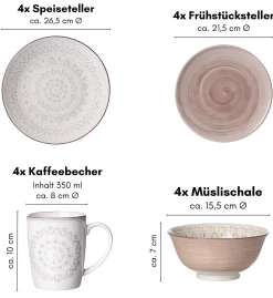 Kombiservice Valencia | 16-teilig | braun