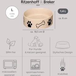 Napf Mika Dog | 1,4 Liter | beige