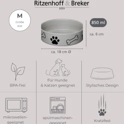 Napf Mika Dog | 850 ml | grau