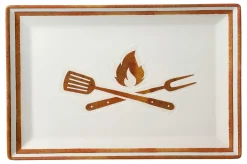 Platte Rusty | 34 x 23 cm | weiss | rechteckig